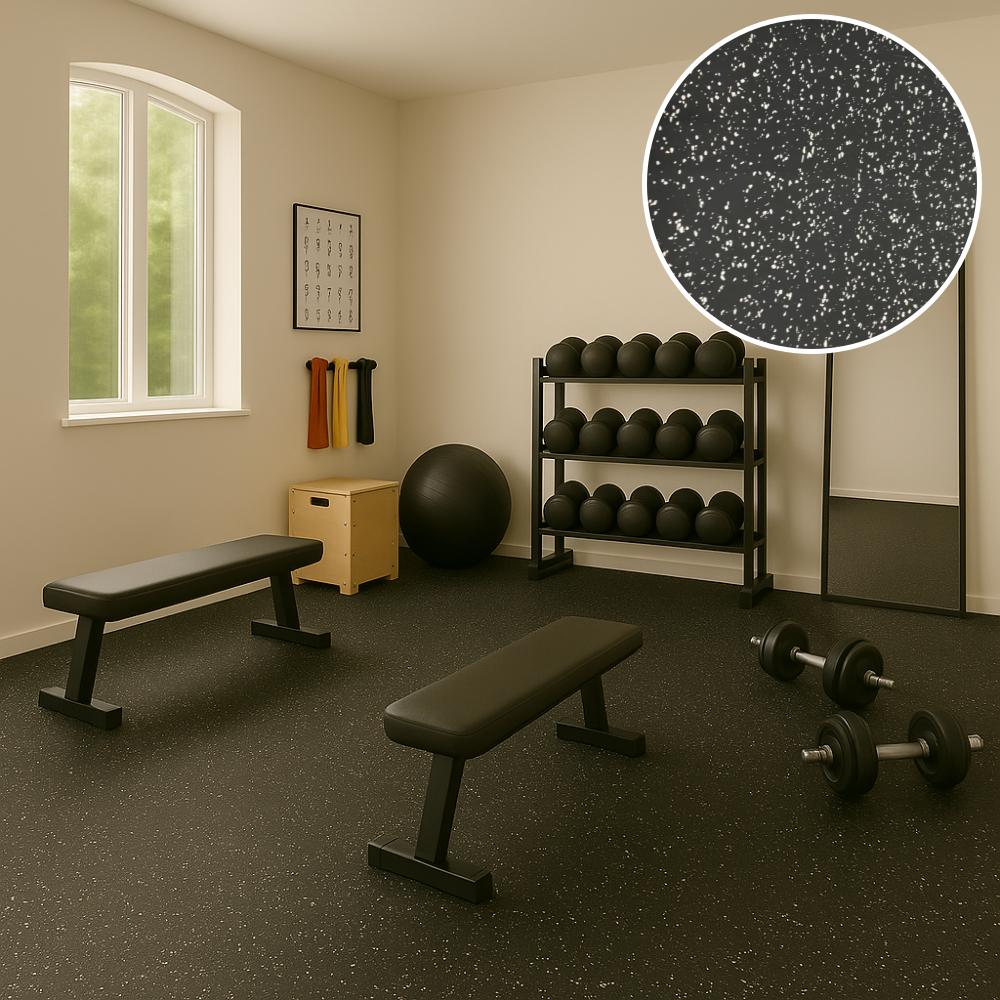 헬스장고무매트 홈짐 헬스장 바닥용 방음매트 PT샵 충격흡수 에버롤 4T 고무매트 324,000원