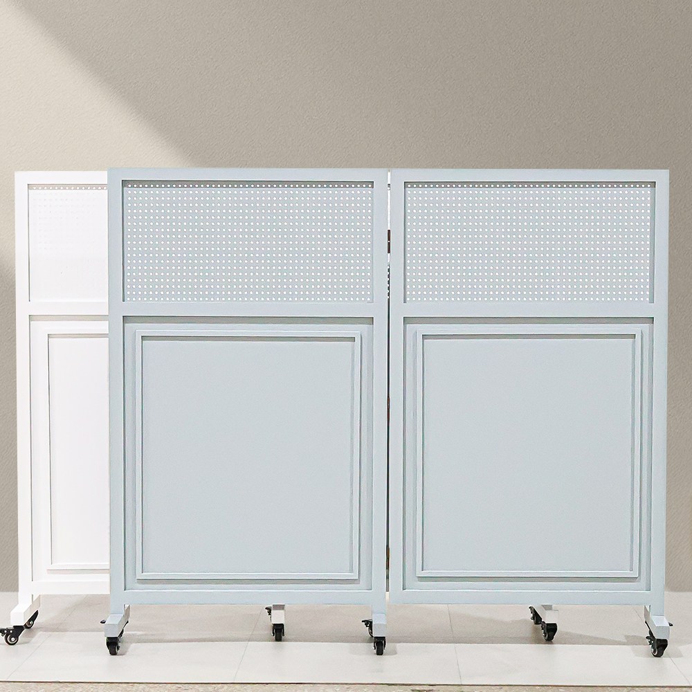 디모토 린도 이동형 2단 파티션 (1600) 가벽 바퀴 파티션 사무실 가림막 원목 이동식 칸막이, 스카이그레이 2단 800 800 224,900원