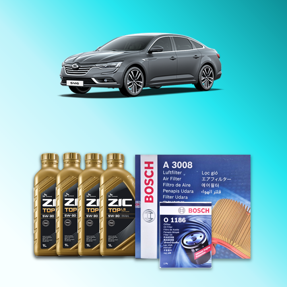 SM6 (LFD) 1.6 가솔린 엔진오일세트 SK 지크 탑 LS 5W30 (ZIC TOP LS) 79,200원