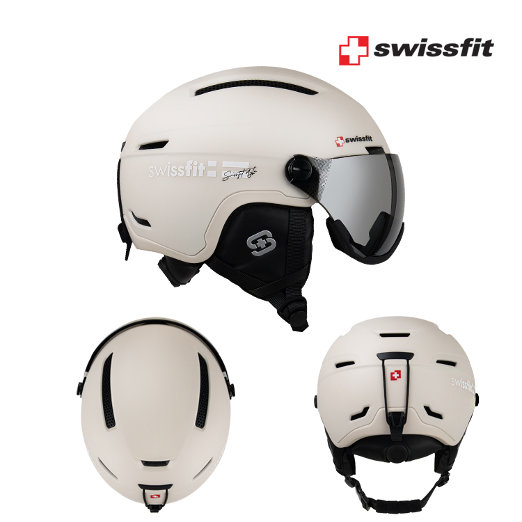 스위스핏 스키 보드 아시안핏 라피네 바이저 고글일체형 헬멧 98,000원