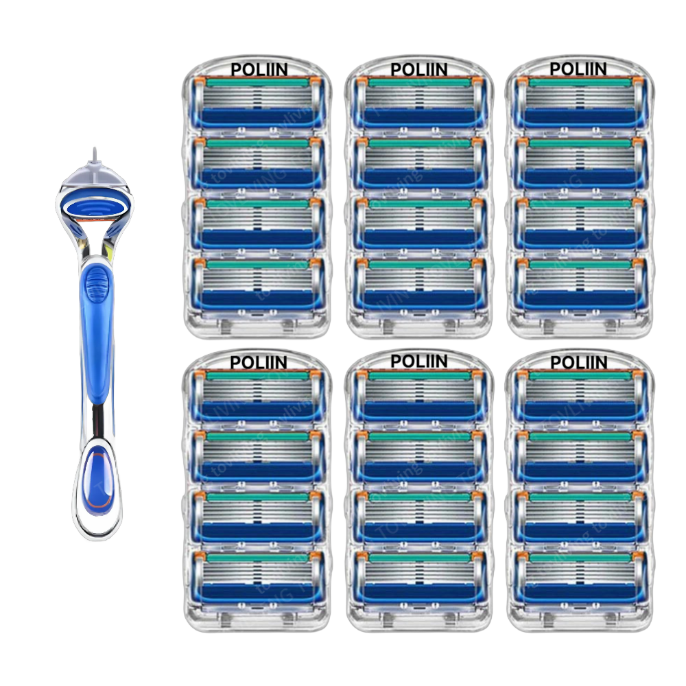 POLIIN 5중날 면도날 + 면도기, 질레트 퓨전 프로글라이드 호환, 1개 20,500원
