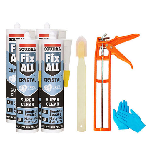 수달 픽스올 크리스탈 300% 탄성 방수 고투명 냄새없는 강력접착실리콘 2개,3개,4개+헤라+실리콘건+니트릴장갑 세트 55,700원