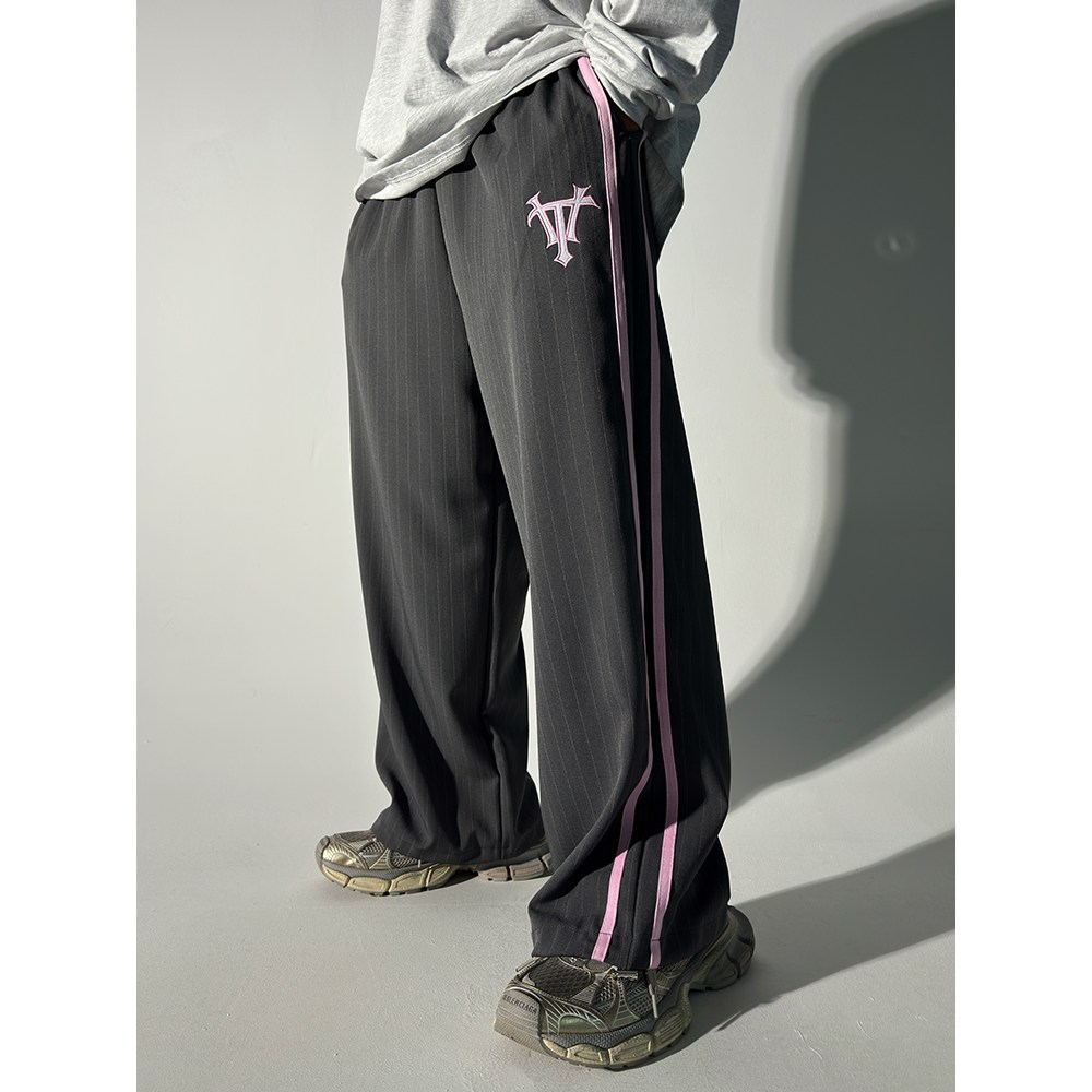 VLT 스트라이프 와이드 슬랙스 3COLOR 빅사이즈 짐웨어 오버핏 도프룸 63,800원