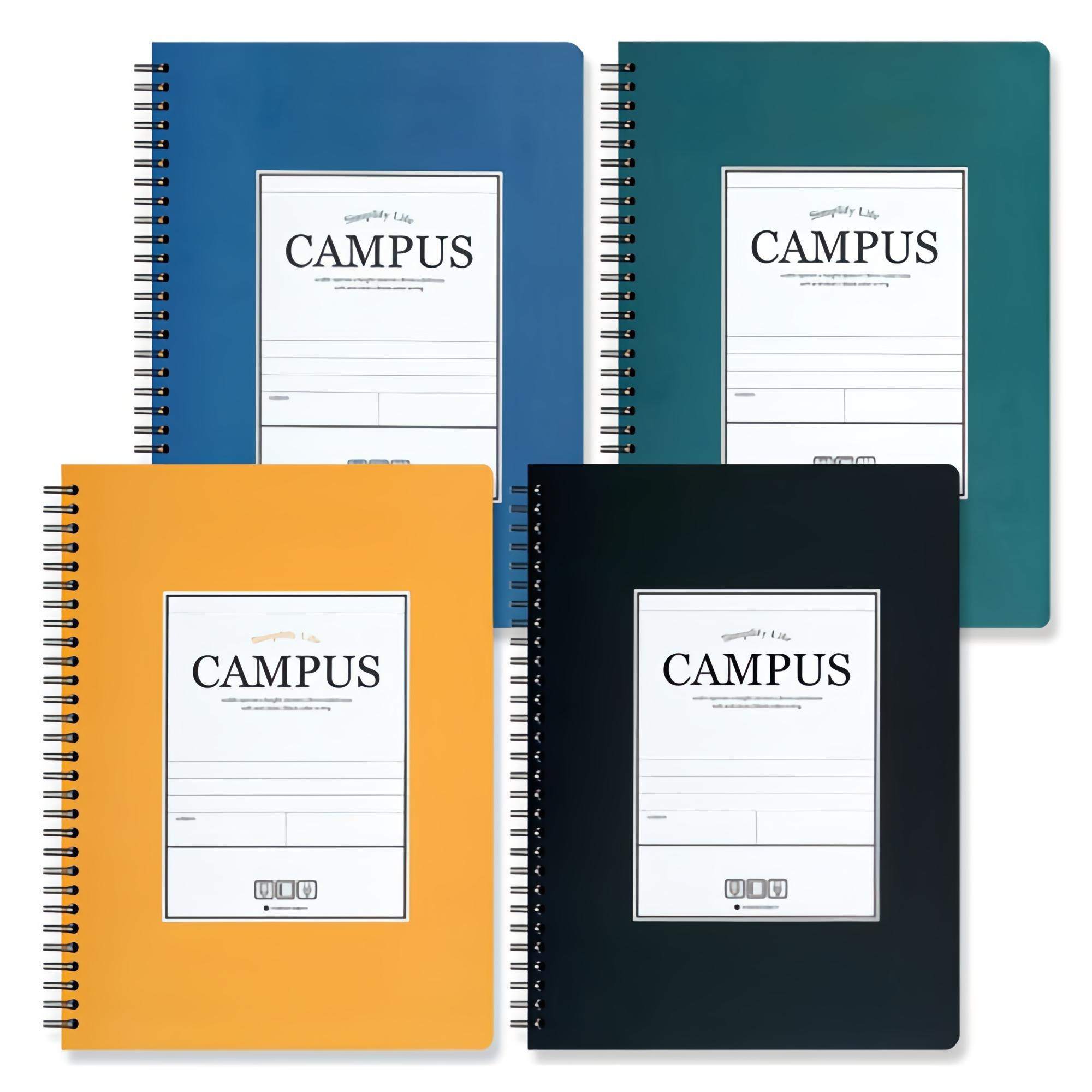 포포팬시 캠퍼스 스프링 노트, 블랙 + 네이비 + 머스타드 + 그린, 1세트 11,600원