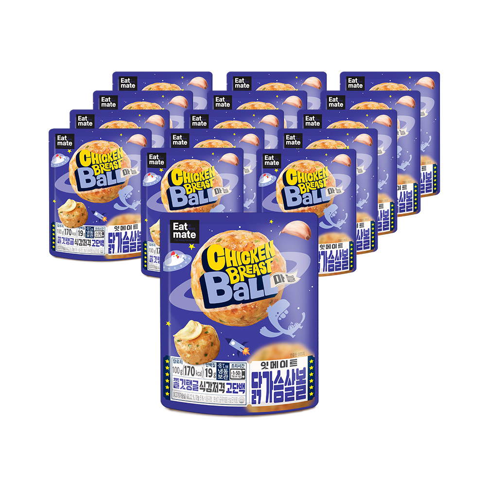 잇메이트 닭가슴살 볼 15팩 마늘, 100g, 15개 31,500원