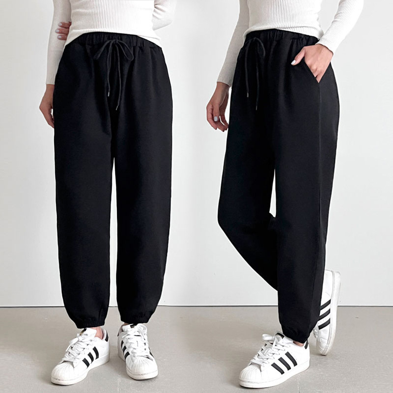 [빅사이즈 착한팬츠] 여성 조거 팬츠 코튼 보풀없는 무지편한 밴딩바지 스트링조절 군살커버 롱다리핏 데일리 트레이닝 사계절용 17,900원