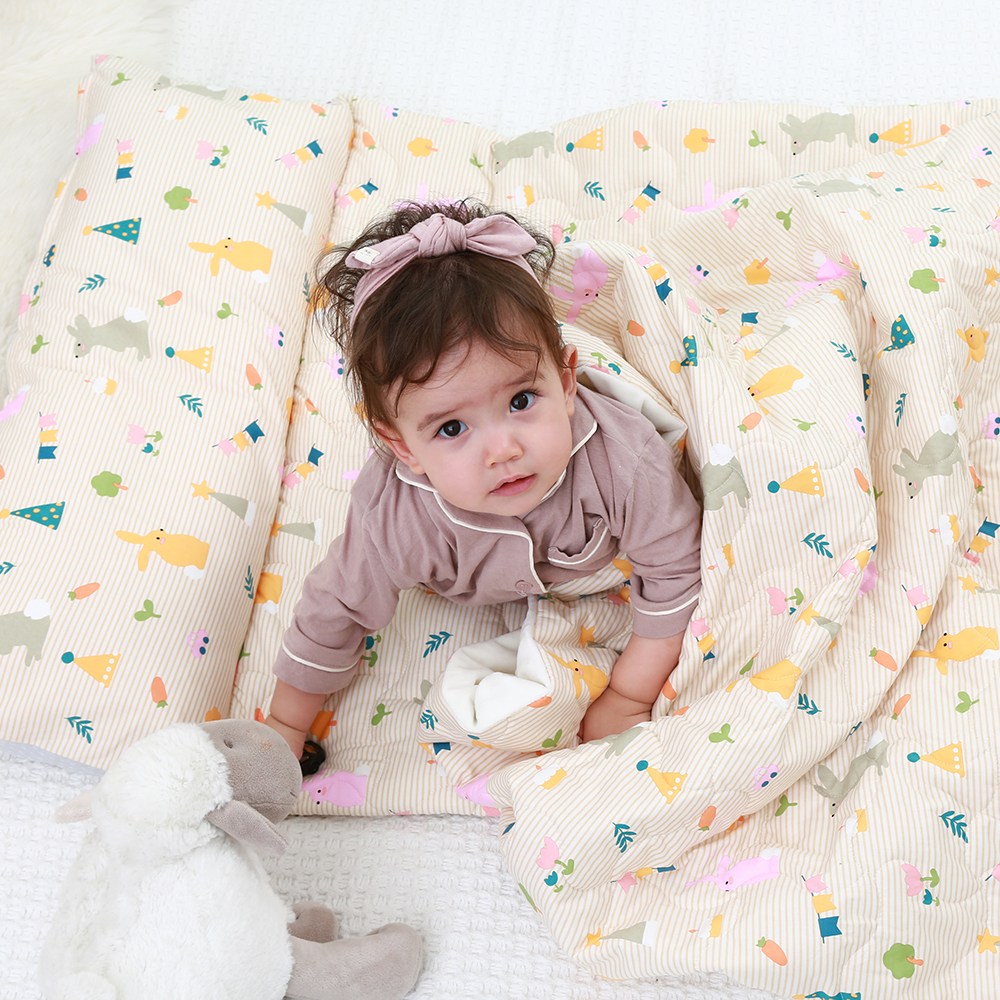 베베로시 [프리미엄] 사계절 리버시블 어린이집 낮잠이불세트 일체형 순면+풍기인견+3D에어매쉬, D.댕댕이 78,500원