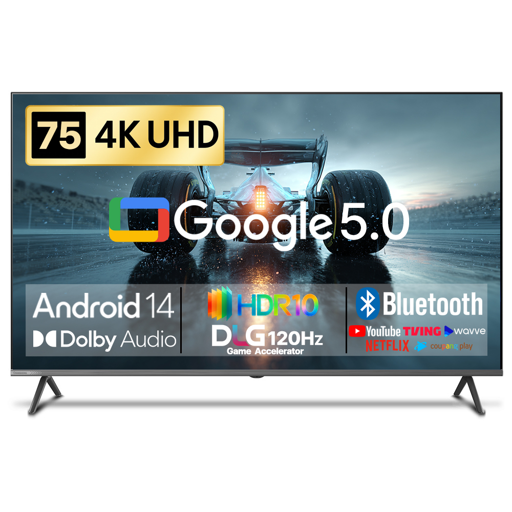 창홍 4K UHD LED 스마트 DLG 120Hz 돌비 AI 구글 5.0 TV, 189cm(75인치), U75M9, 스탠드형, 방문설치 789,000원