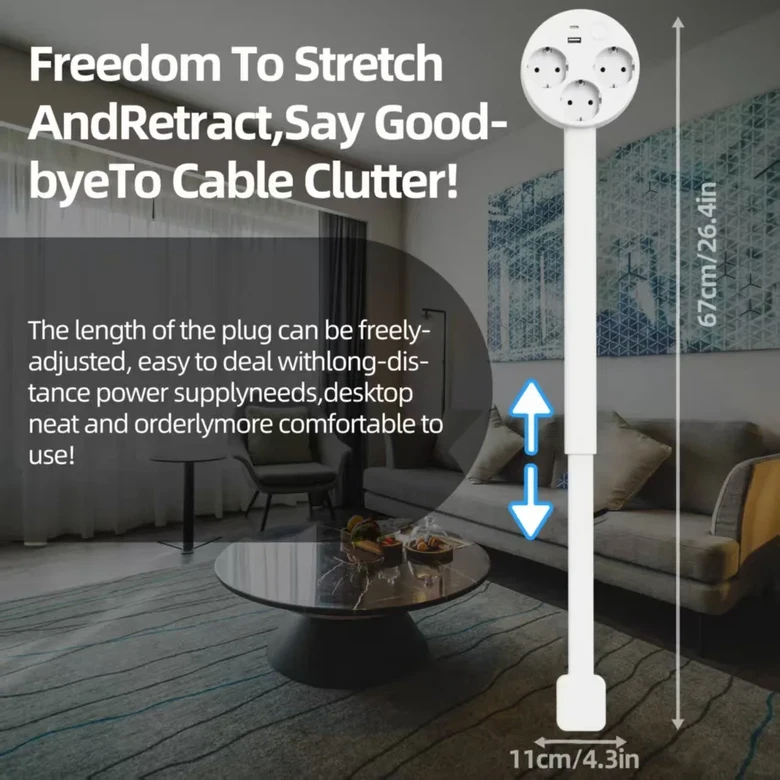 EU 전기 콘센트 확장 플러그 벽 소파 뒤, 침대 옆 탁자, 책상용 소켓 22,190원