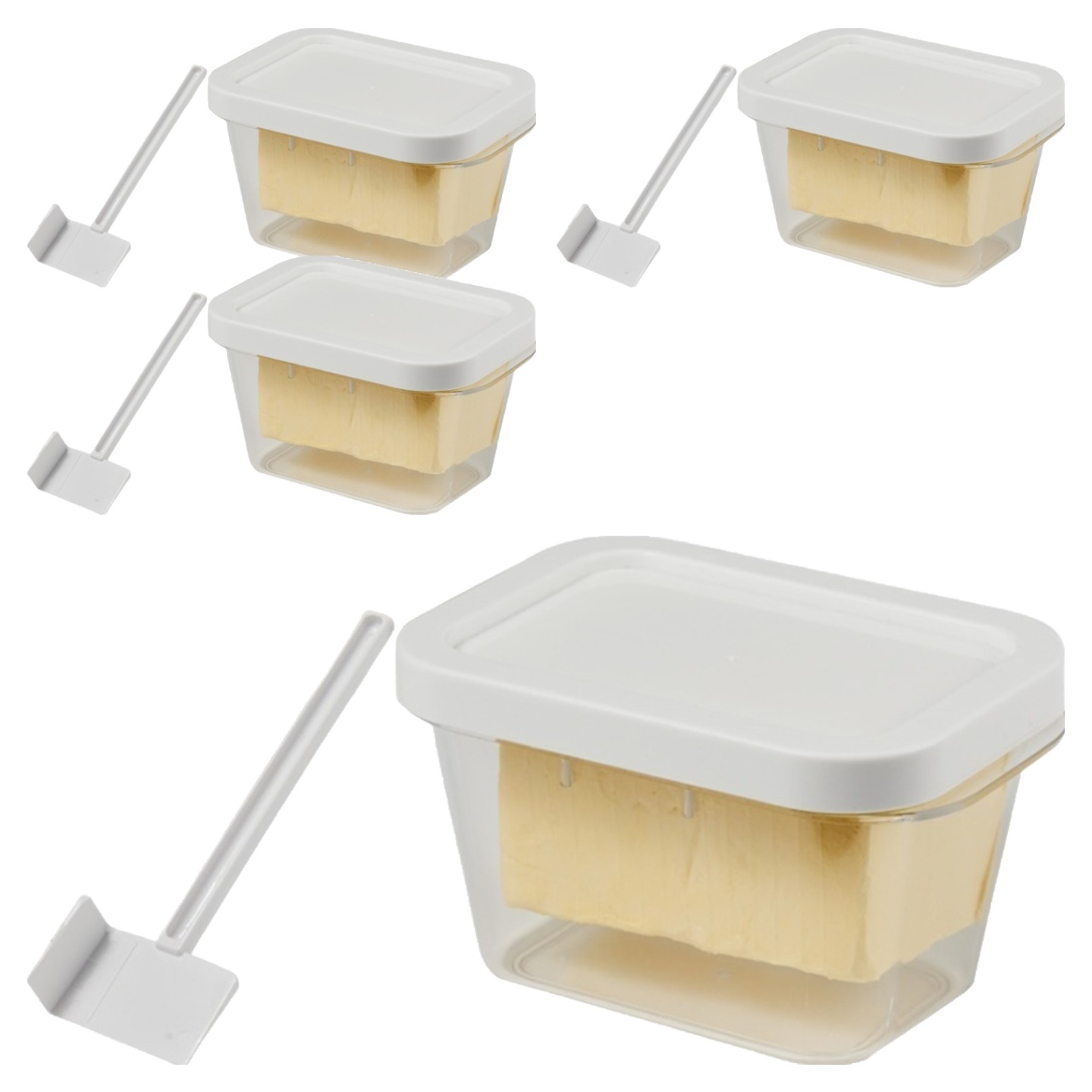 아케이바이 커팅 고급형 버터 소분 보관함 세트, 4세트, 버터 보관함 4p + 주걱 4p 25,300원