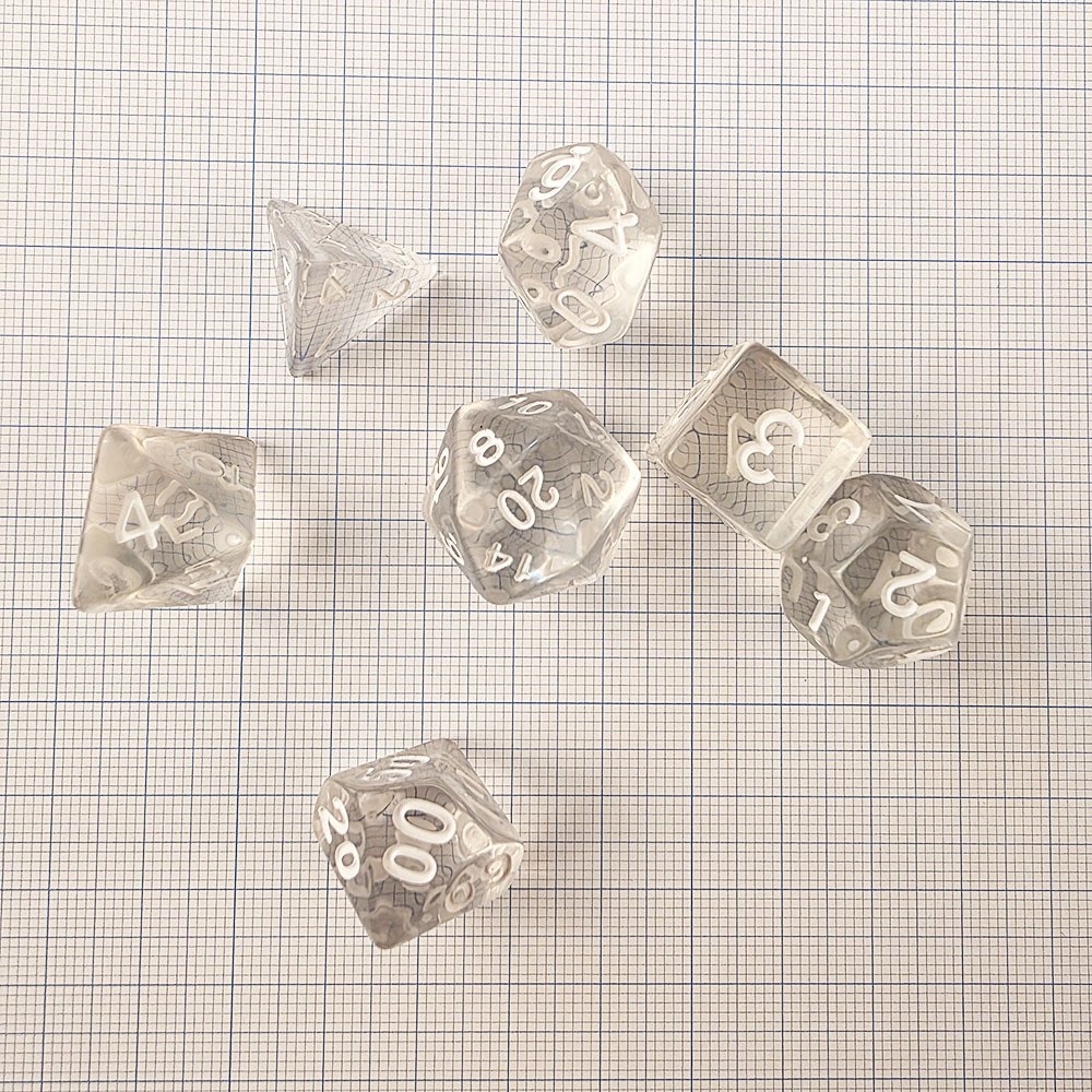 퓨어 크리스탈 투명 TRPG 레진 주사위 7종 세트 젤리 에디션 4,560원