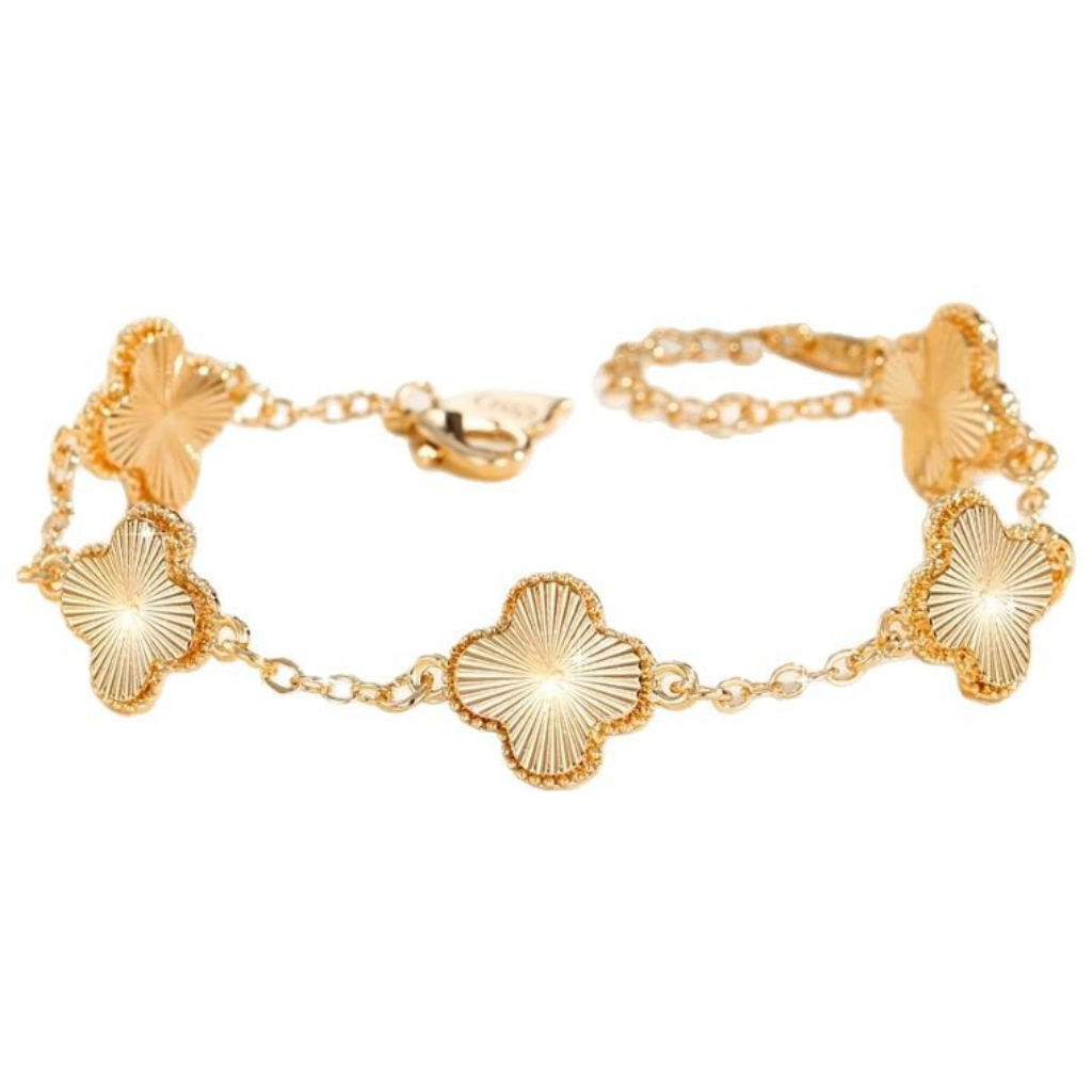 NXNA 금도금 네잎클로버 꽃팔찌 스타일리쉬한 생일선물 CZW-SL017 도금 51,760원