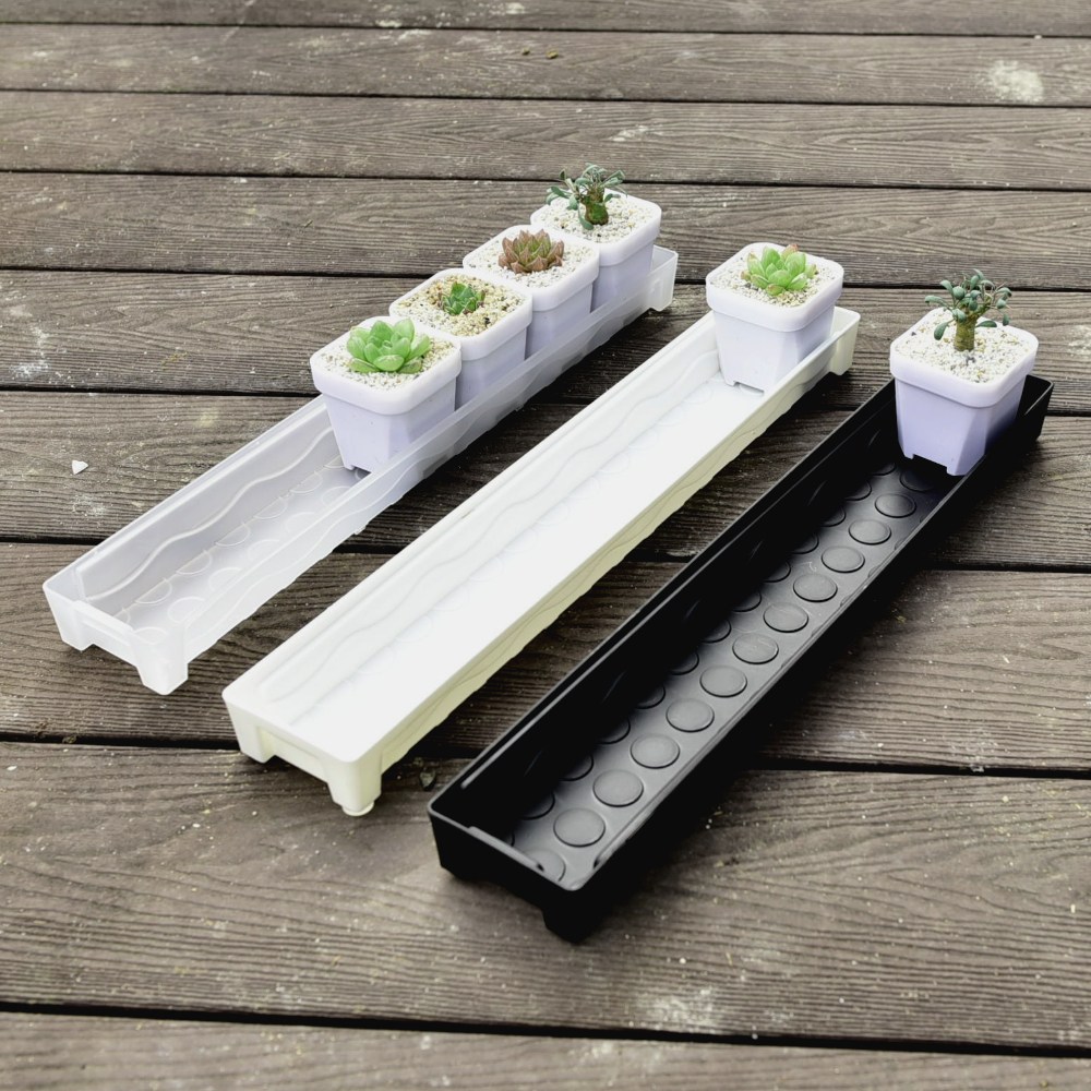 사각 저면관수 트레이 S M 플라스틱 화분 무늬 받침대 정리, 1개, 블랙 2,000원