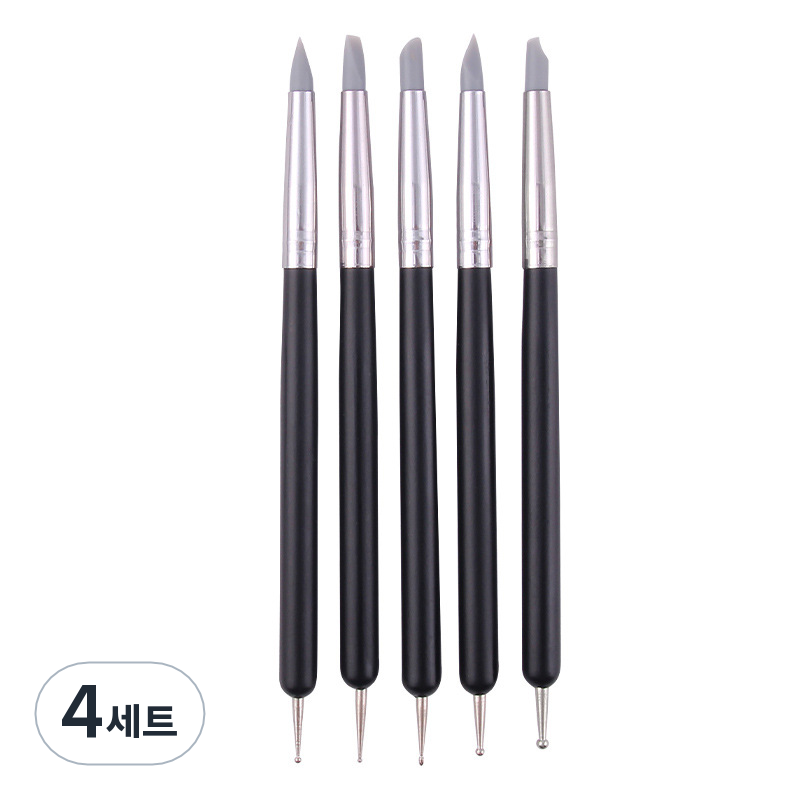 코히모 클레이 점토도구 실리콘 러버 브러쉬 도트볼 5종 세트 4W257, 블랙, 4세트 17,900원
