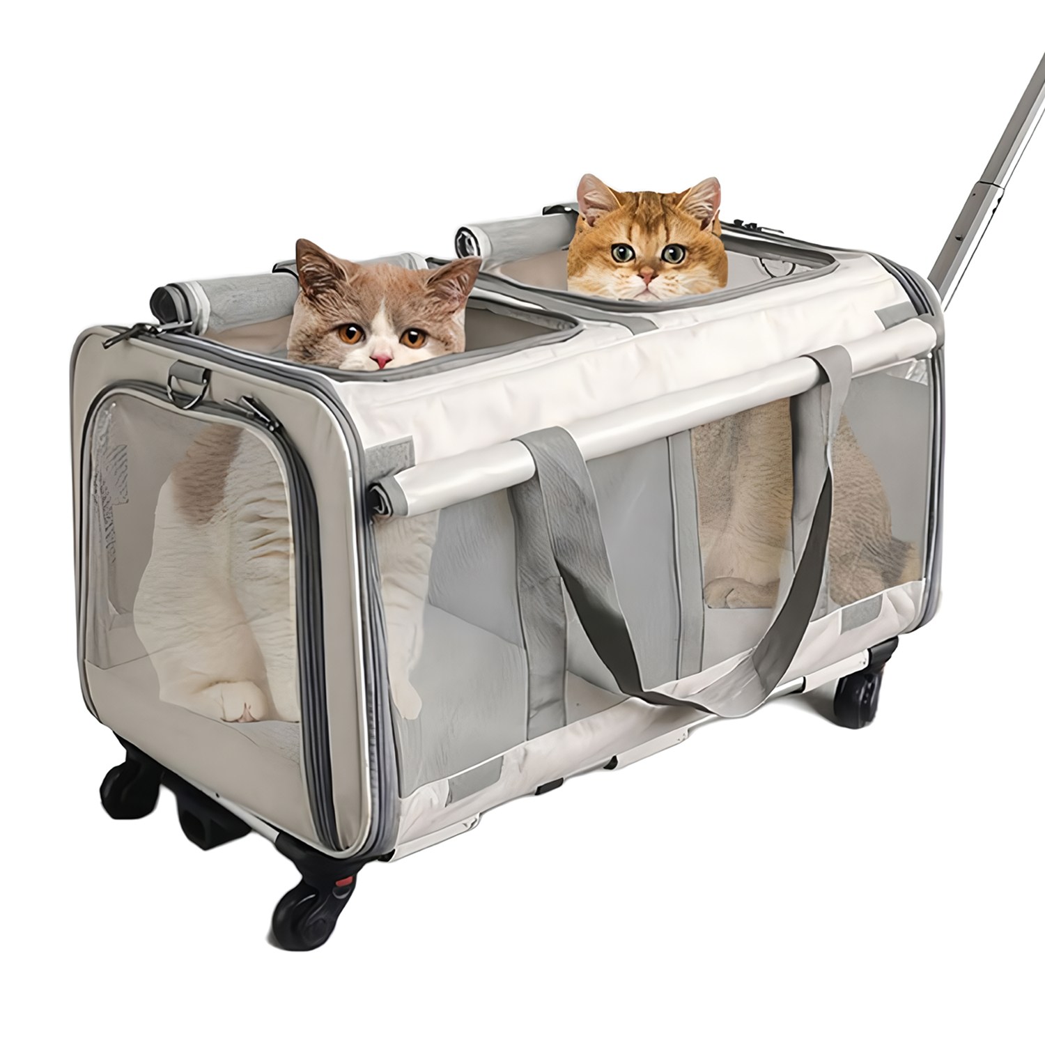 반려동물 이동식 캐리어 2단공간 확장가능 [우아지오], 1개, 베이지 85,000원