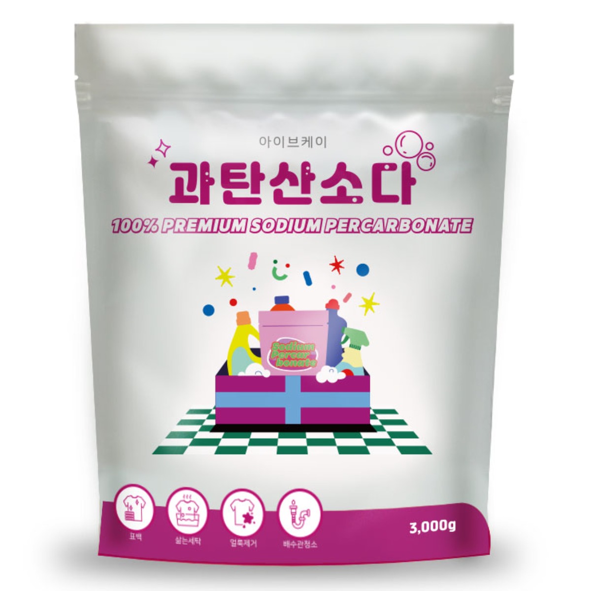 아이브케이 과탄산소다 리필형 (대용량), 1개, 3kg 9,500원