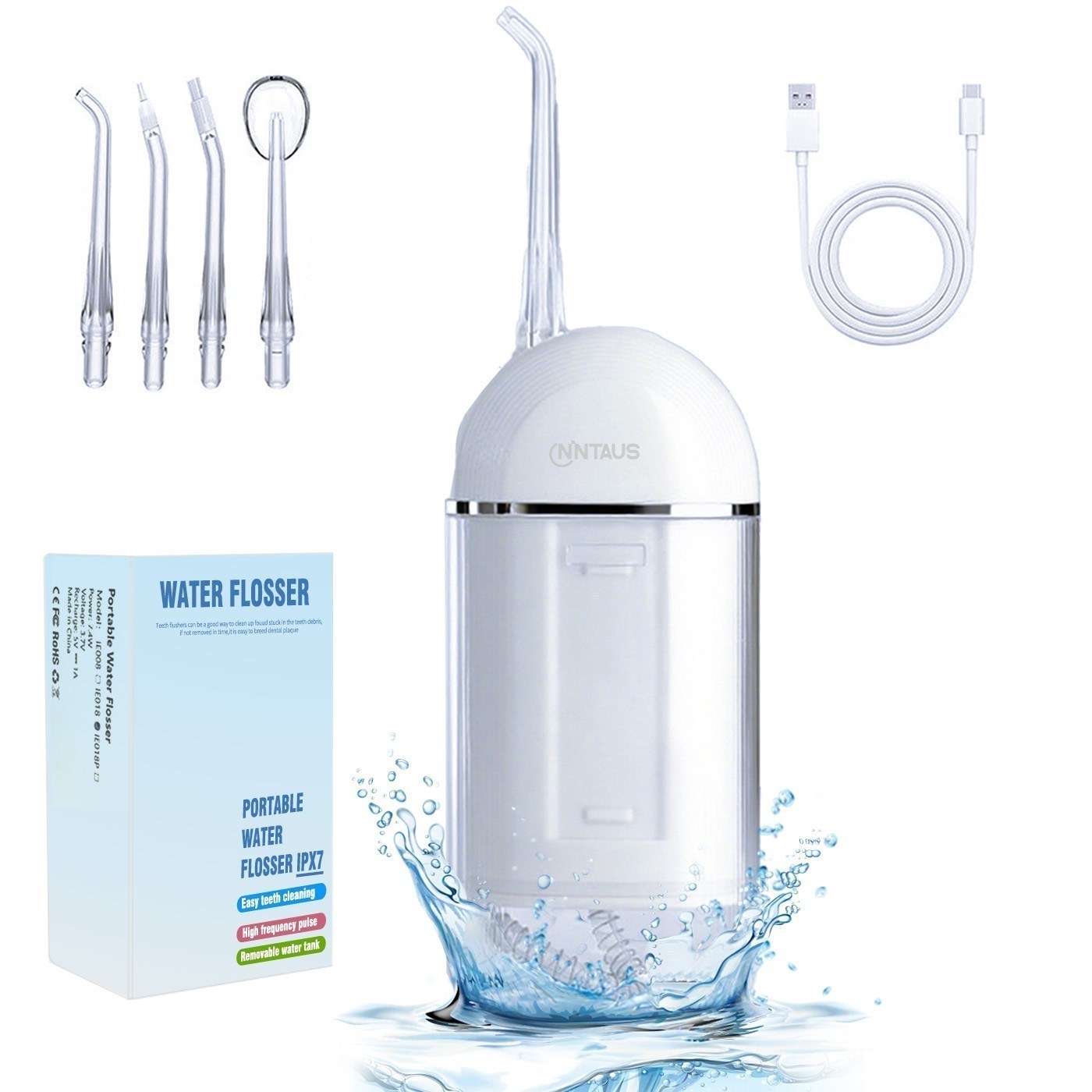 닝타우스 휴대용 무선 구강세정기, 화이트 48,930원