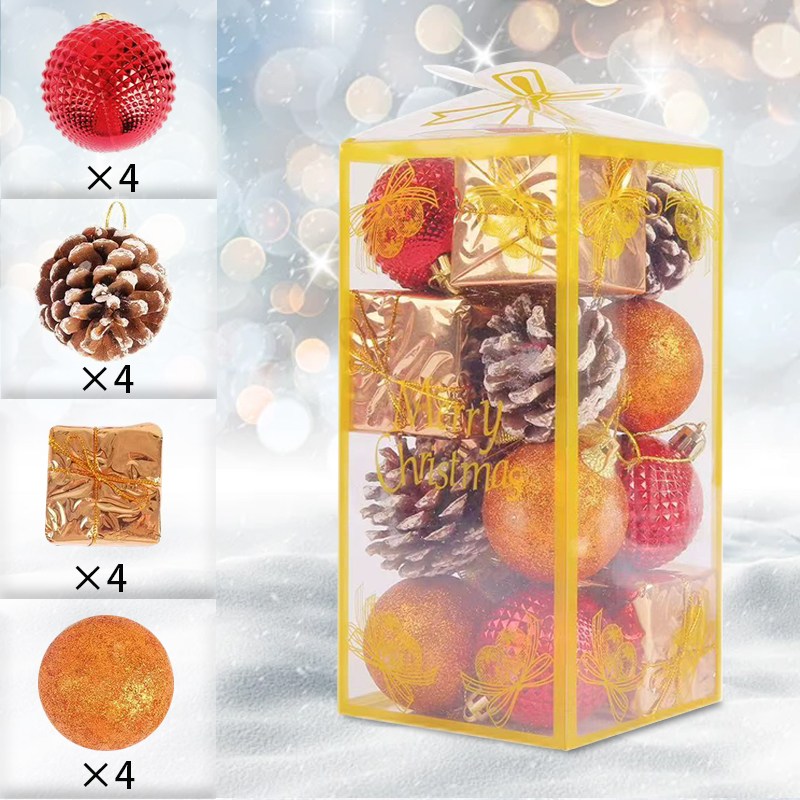 maomaodian크리스마스 장식볼 트리 장식 크리스마스 트리 장식볼 크리스마스 오너먼트 세트 KESDGQ16P-13, 1세트, 16P 9,900원