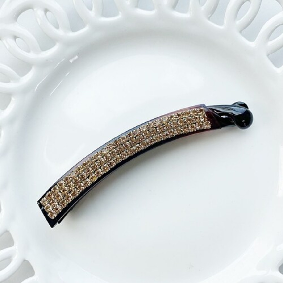 레인걸 국내제작 심플고급 큐빅바나나핀 10cm 머리핀 헤어핀 집게핀(A6474) 12,000원