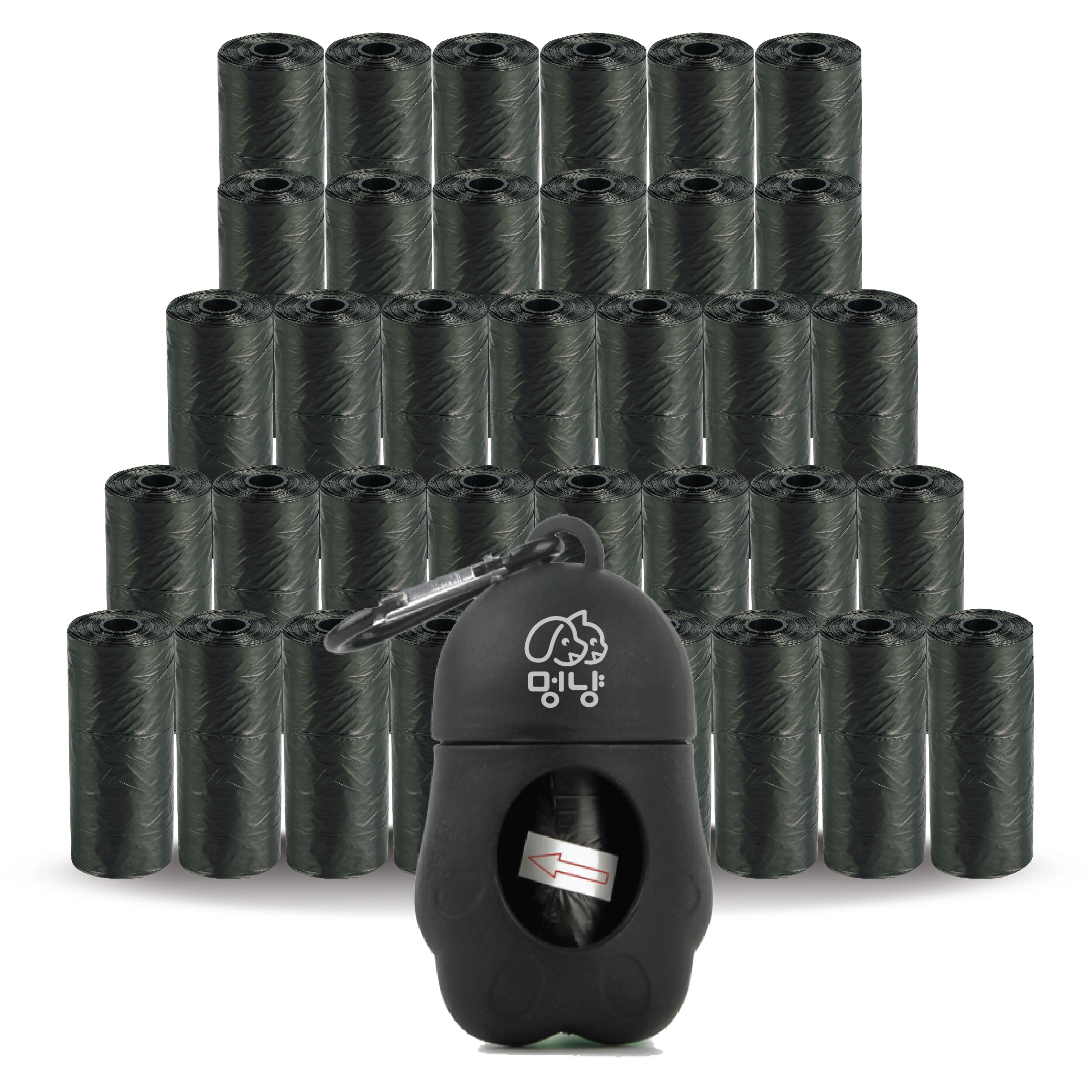 멍냥 반려동물 휴대용 배변봉투 케이스 + 리필봉투, 블랙, 735개입, 1개 12,350원