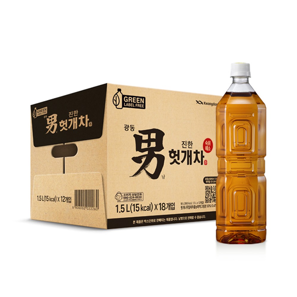 광동제약 진한 헛개차 무라벨 그린, 1.5L, 18개 25,210원