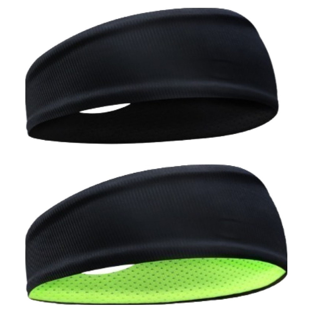 유에서무 남자 여름 기능성 스포츠 쿨 헤어밴드 2개입 세트, 블랙 + 네온블랙, 1세트 18,860원