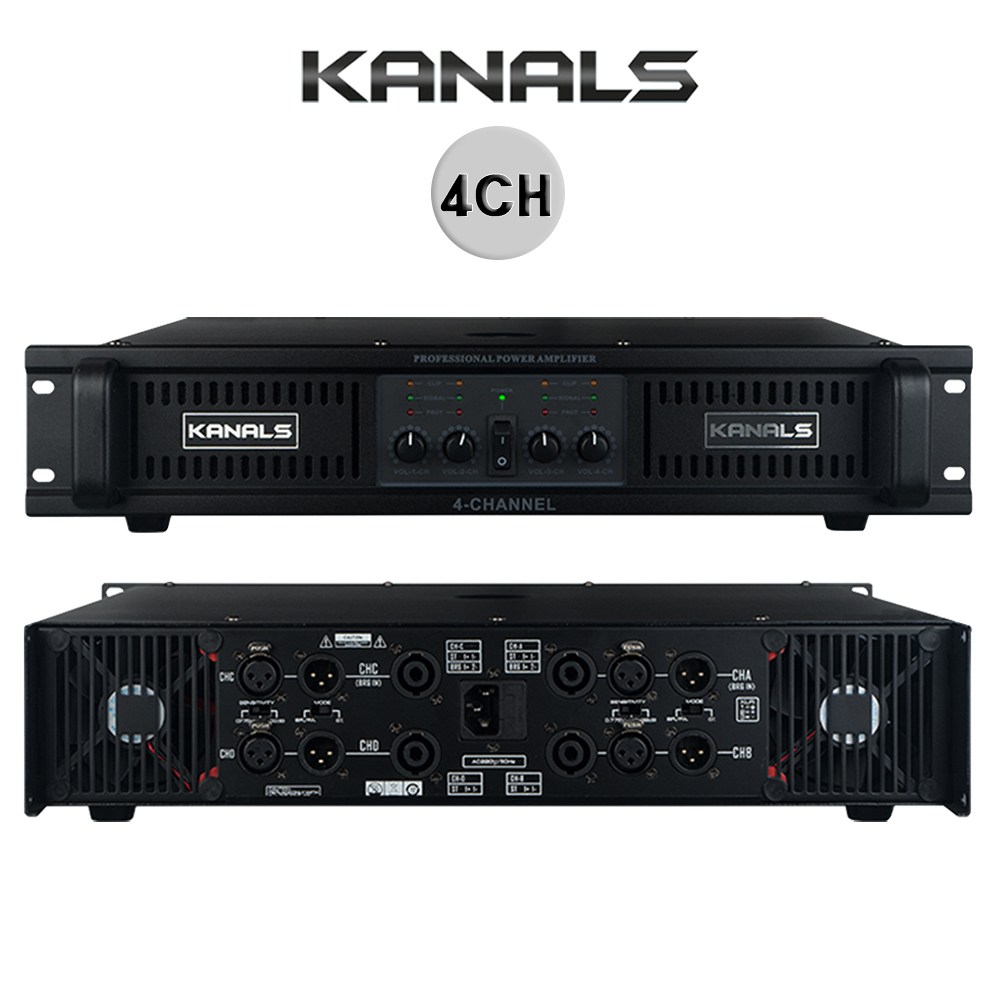 카날스 BK4 4체널 파워앰프 전문가용 행사장 공연장 교회 강당 PA용, EGSM, BK4-2400(1600와트/8오옴)) 1,509,200원