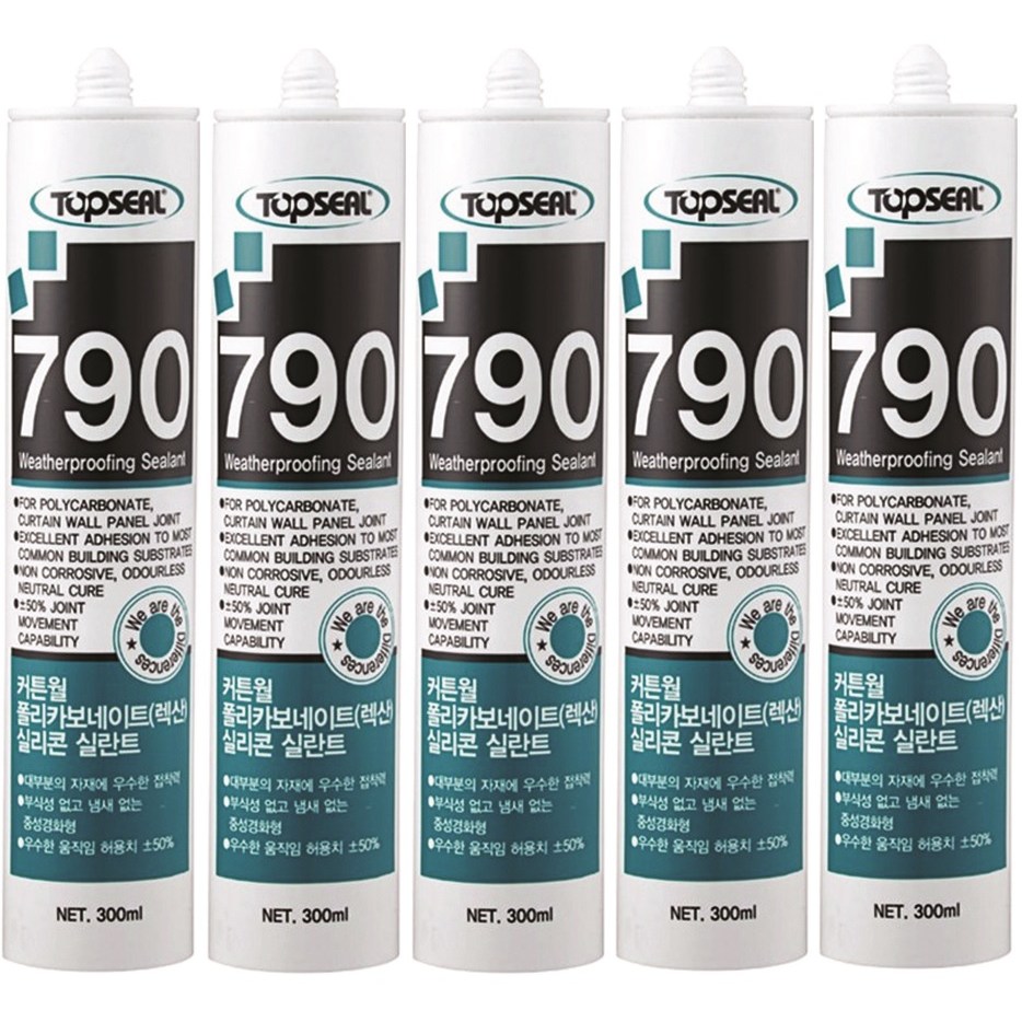 외부용 실리콘 탑씰 790 외장용 폴리카보네이트 실리콘 렉산실리콘 외장판넬실리콘, 렉산실리콘 렉산전용실리콘 CLEAR,투명 3,300원
