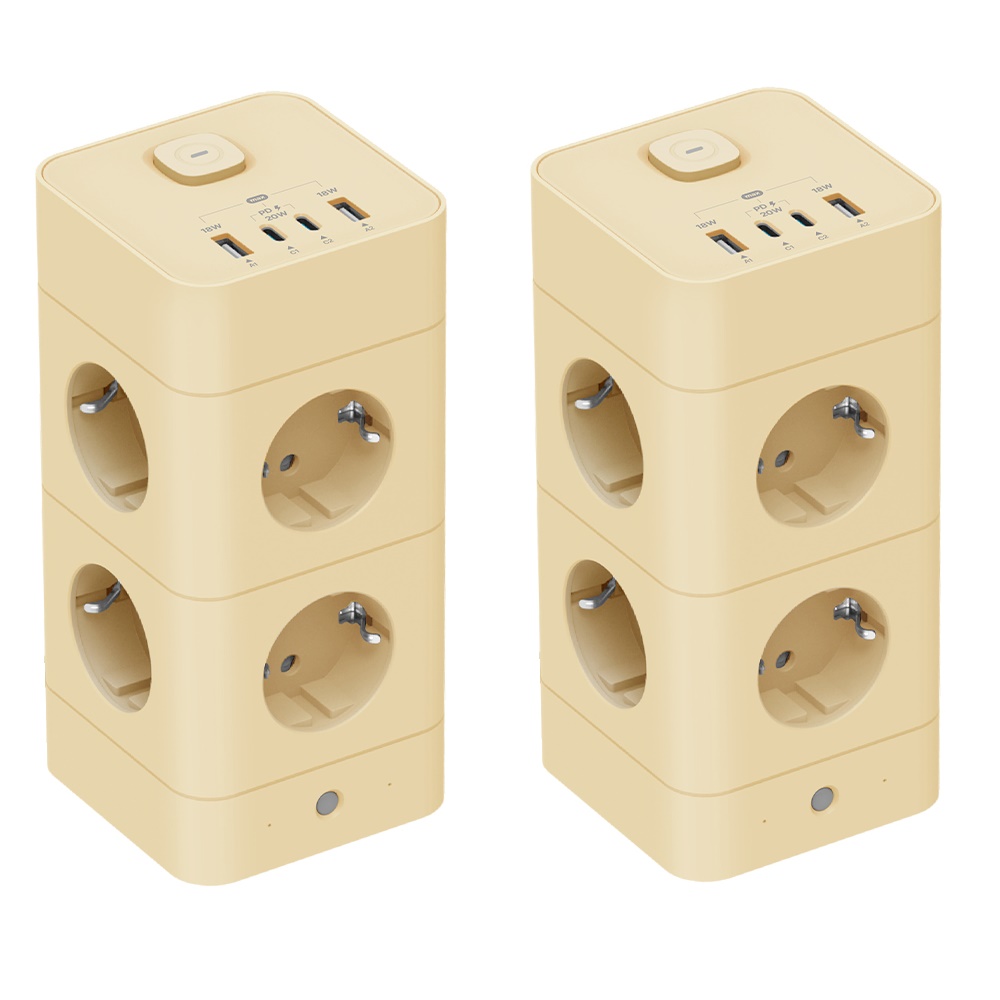 혼카 1+1 에코너 타워형 큐브 멀티탭 4000W 고용량 고속충전 8구 12구 16구 USB-A 2개 + C타입 2개 MT08 MT09 MT10 108,000원