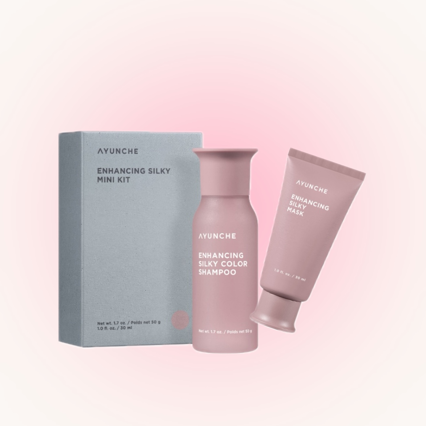 아윤채 인핸싱 실키 미니 키트 (샴푸 50g/마스크 30ml) 여행용 탈색 염색 손상 컬러 전용 케어 19,800원