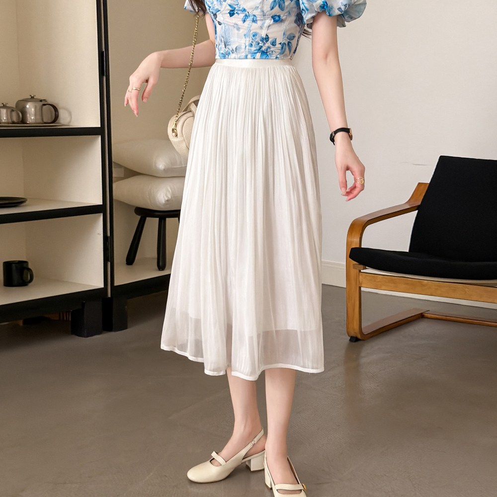 화지나무 살랑살랑 밴딩 쉬폰 롱 플리츠 스커트 25,900원