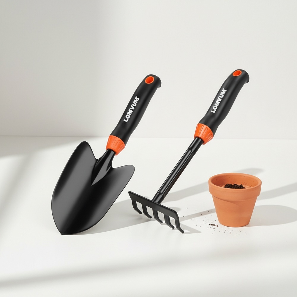 LOMVUM 식물사랑 텃밭 가꾸기 모종삽 괭이 갈퀴 07 삽 + 갈퀴 세트 one size, 1세트 14,660원
