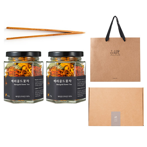 채온 루테인 메리골드꽃차 2개 쇼핑백 대나무차집게 선물세트, 1세트 36,500원