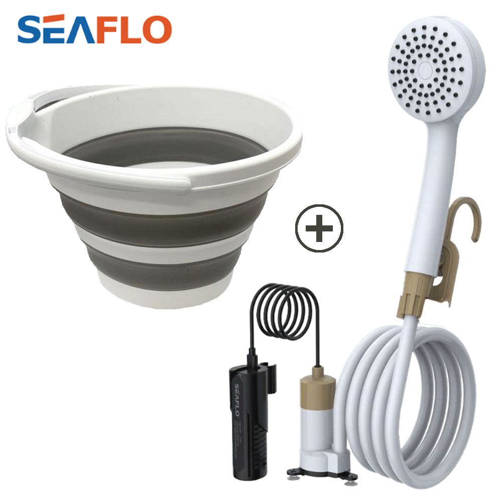 씨플로 휴대용샤워기 무선 캠핑샤워기 간이 야외 이동식 USB 충전식 바스켓 포함, 1개, 탄 40,000원