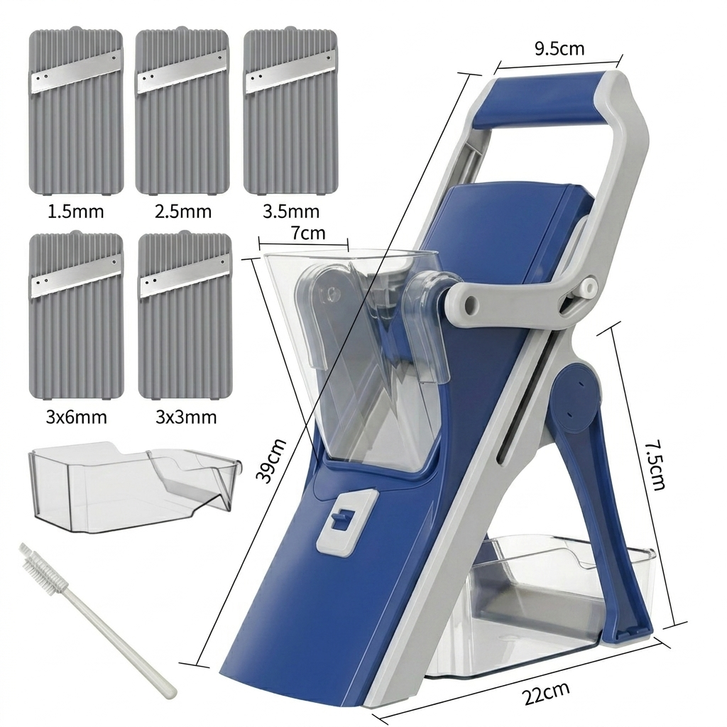 만능 슬라이서 채칼 야채 무 양배추 당근 채썰기 양파 마늘 감자 채칼6종 칼날세트, 1개, 그레이네이비 69,900원