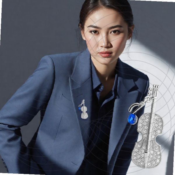바이올린 브로치 클래식 악기 핀 크리스털 장식 정장 액세서리 3,830원