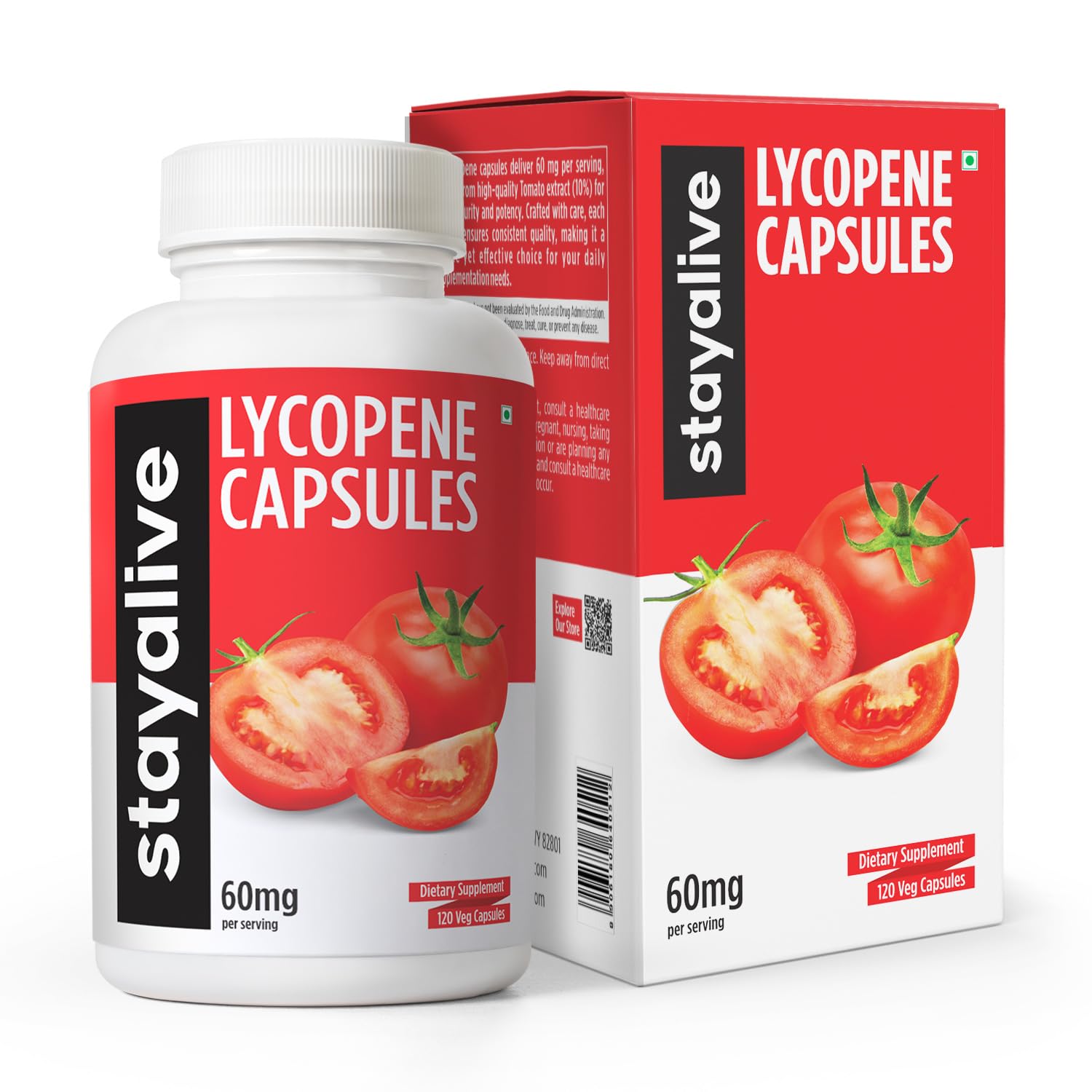StayAlive 고함량 라이코펜 Lycopene 60mg 토마토추출물 남성용 리코펜 남성건강 라이코펜영양제 순도테스트완료, 1개, 120정 24,990원
