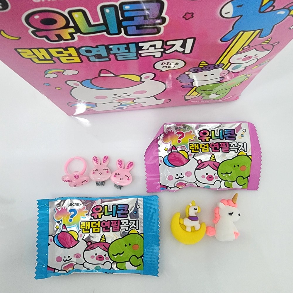 [무료배송/당일배송] 유니콘 랜덤 연필꼭지 연필캡 연필홀더 뚜껑 피규어 [엘리빅마켓] 7,790원