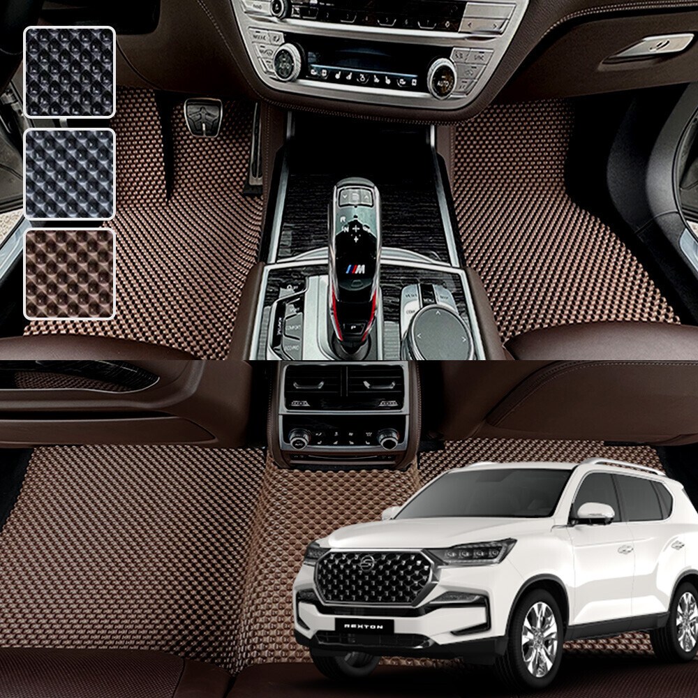 렉스턴 전용 3D 엠보싱 차세대 고무매트 1열2열 세트, 블랙, 304_6 렉스턴스포츠 칸 59,000원