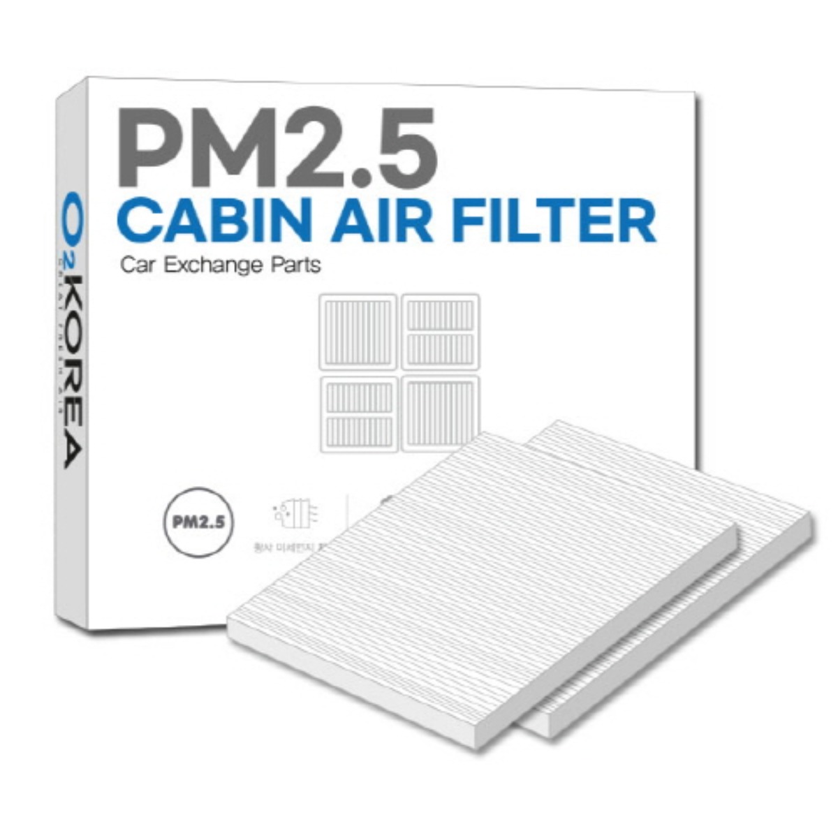 [1+1] 오투코리아 PM2.5 자동차에어컨필터 초미세먼지 95.5% 고효율 차단 차량용 교체, OPM165, 2개 7,000원