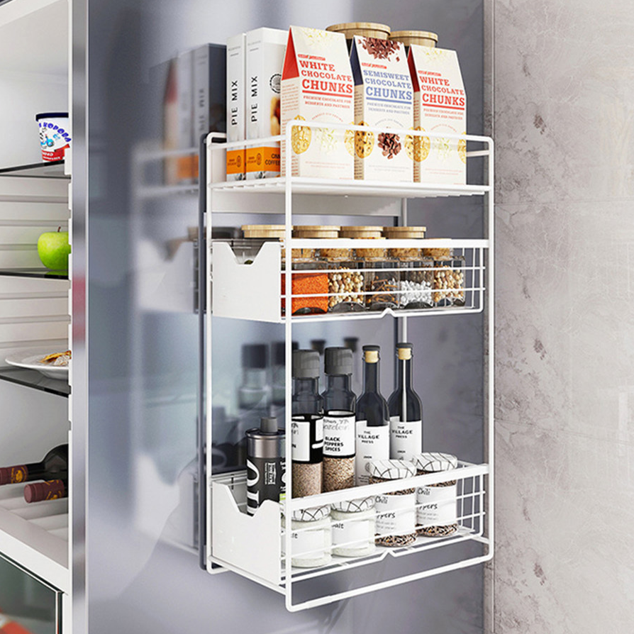 체리닷컴 철제 다용도 주방 양념통 영양제  슬라이딩 틈새 수납장 43,370원