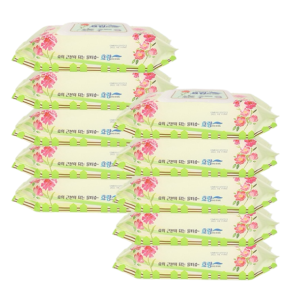 효랑 물티슈 엠보싱 캡형 60매입 대형 빅사이즈 (20 x 30cm) 21,030원