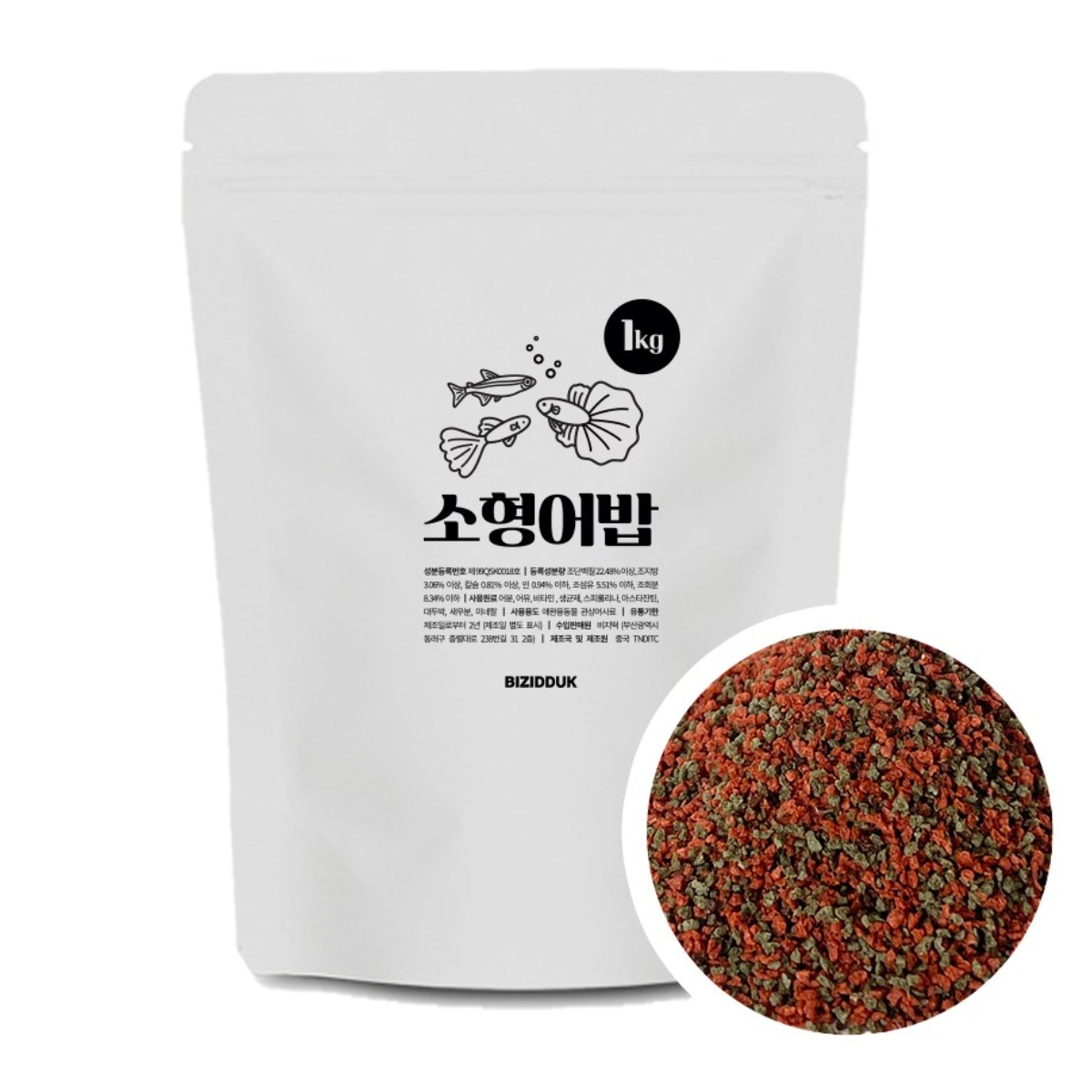 비지떡 소형어밥 1kg 3500ml 구피 열대어 네온 먹이, 1개, 3.5L 22,810원