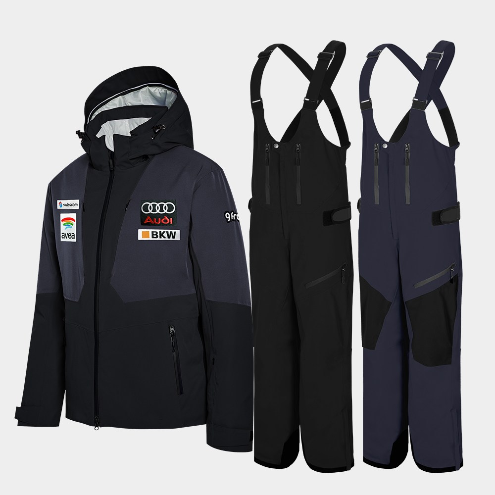 지프로그 스키복 보드복 세트 로체 레이싱 빕 세트 블랙차콜 529,000원