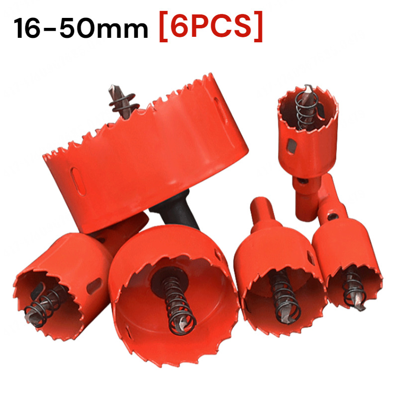 Nicoliley 6PC 홀커터 세트 -50mm 바이메탈 원형 철판 목재 석고 pvc 플라스틱 금속 목공, 6개 17,800원