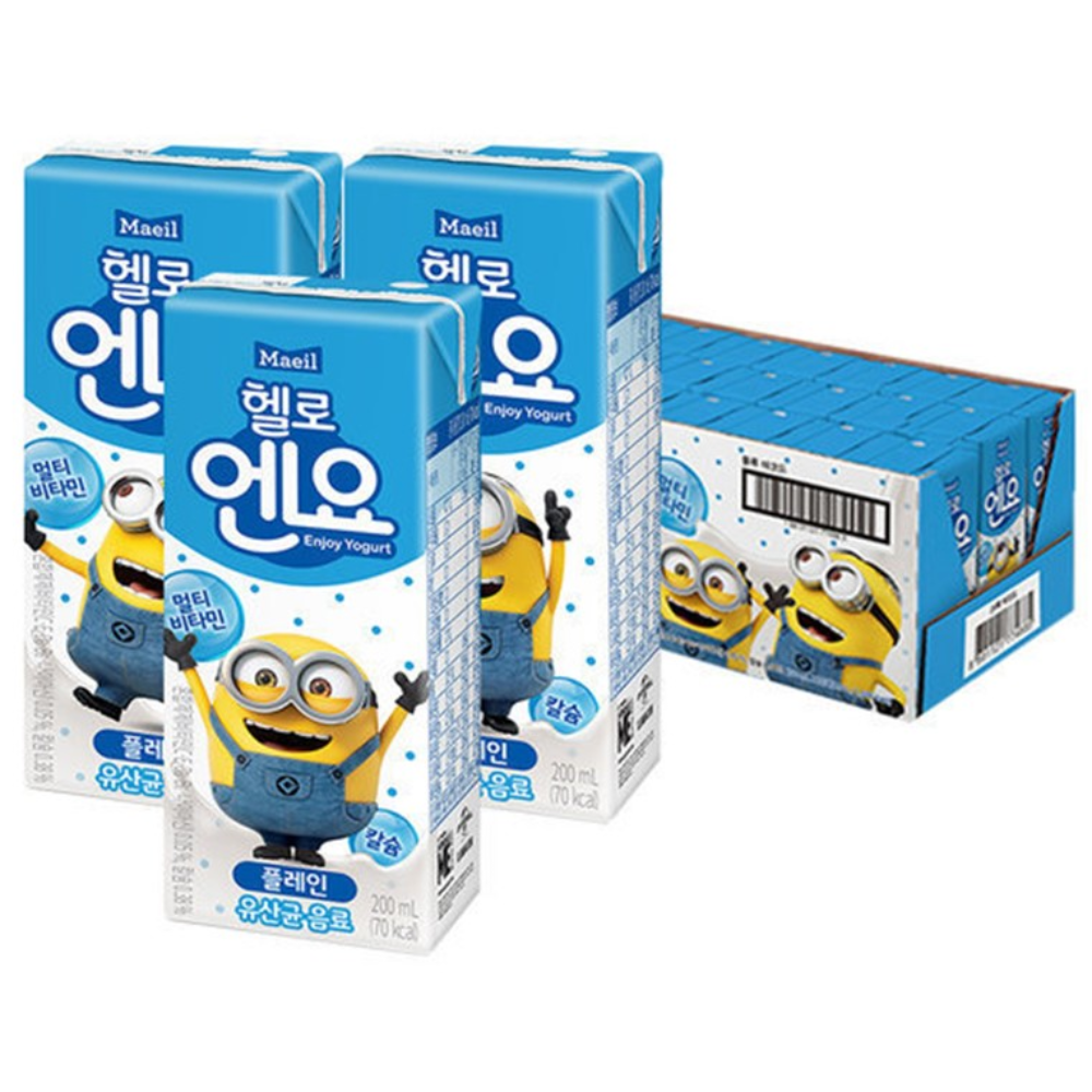 매일유업 헬로엔요 플레인 유산균 요구르트 음료 200mlx24팩 16,000원