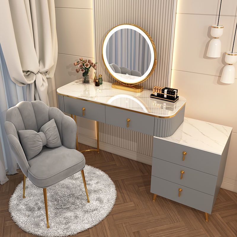 (무료 설치) 다용도 화장대 입식화장대세트 미니 화장대 북유럽 화장대  (화장대+수납장+LED거울+화장의자) 삼색가구 DA-182-S 216,000원