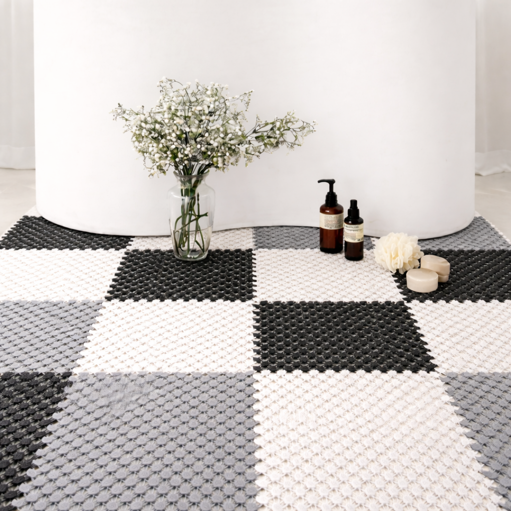 하스몰 나뭇잎 모던 퍼즐타일 미끄럼방지 욕실매트, 6개, 블랙 7,900원