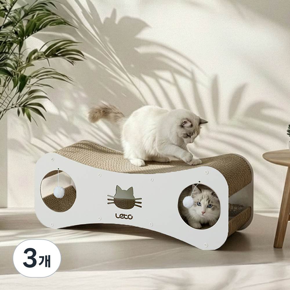 레토 고양이 숨숨집 터널형 스크래쳐, 화이트, 3개 57,960원