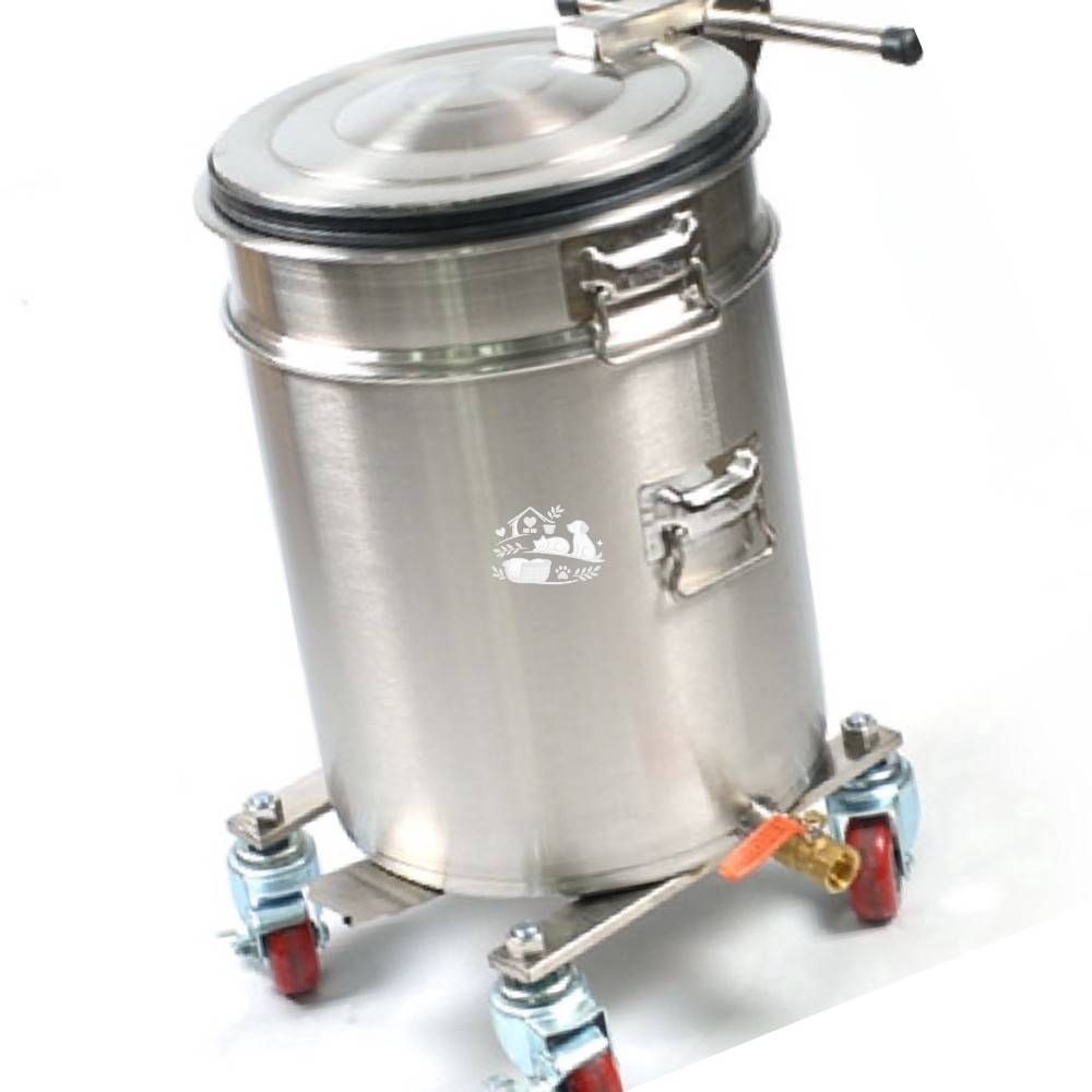 스텐 페달식 이중 음식물 잔반 수거통 음식물쓰레기통 잔반처리대 스텐페달쓰레기통, 15갤런 761,800원